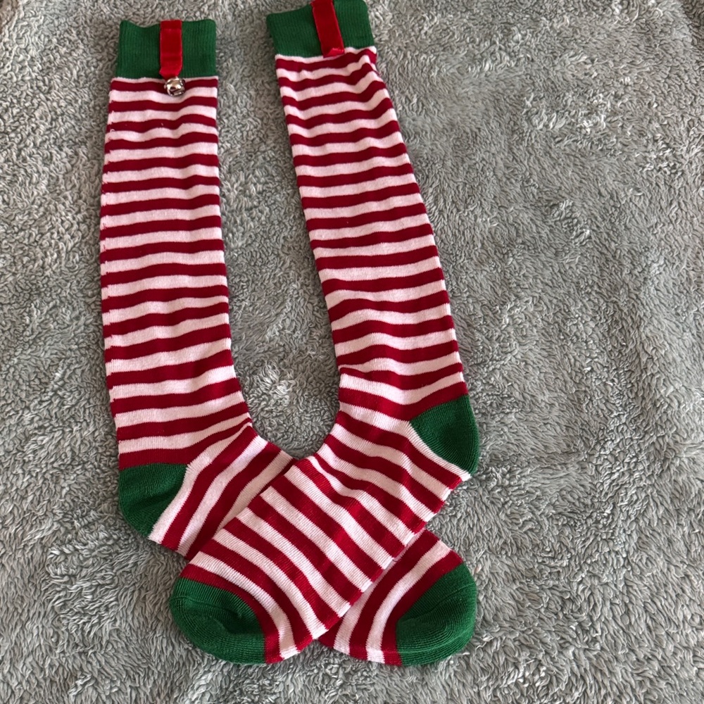 Striped Red and Green knee Socks
